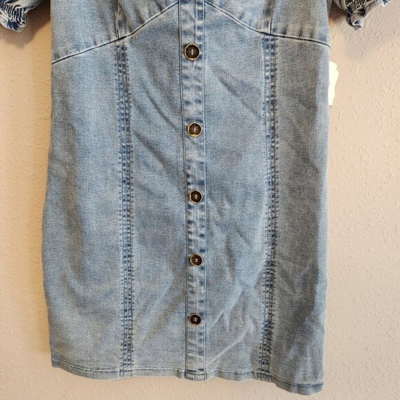 Altar'd State Denim Mini Dress NWT Size Medium - Picture 4 of 11